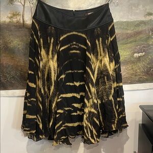 Roberto Cavalli Black and Gold A-Line Skirt
